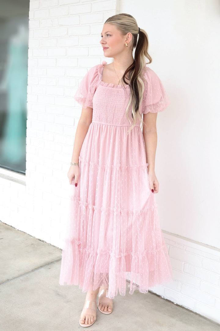 Regency Midi Dress- Pink