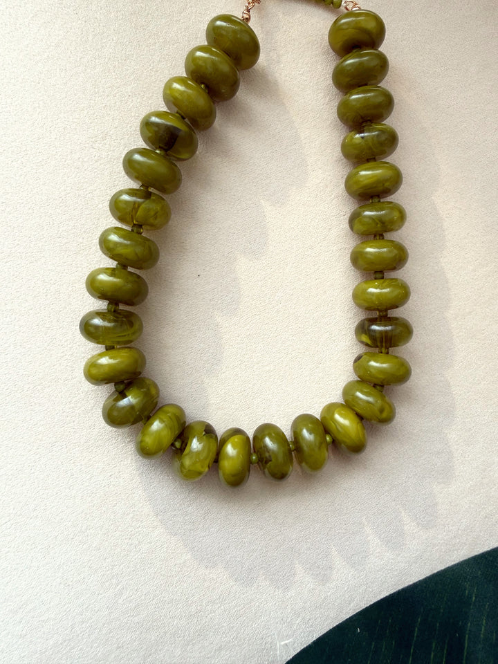 Bailey Beaded Necklace- Chartreuse