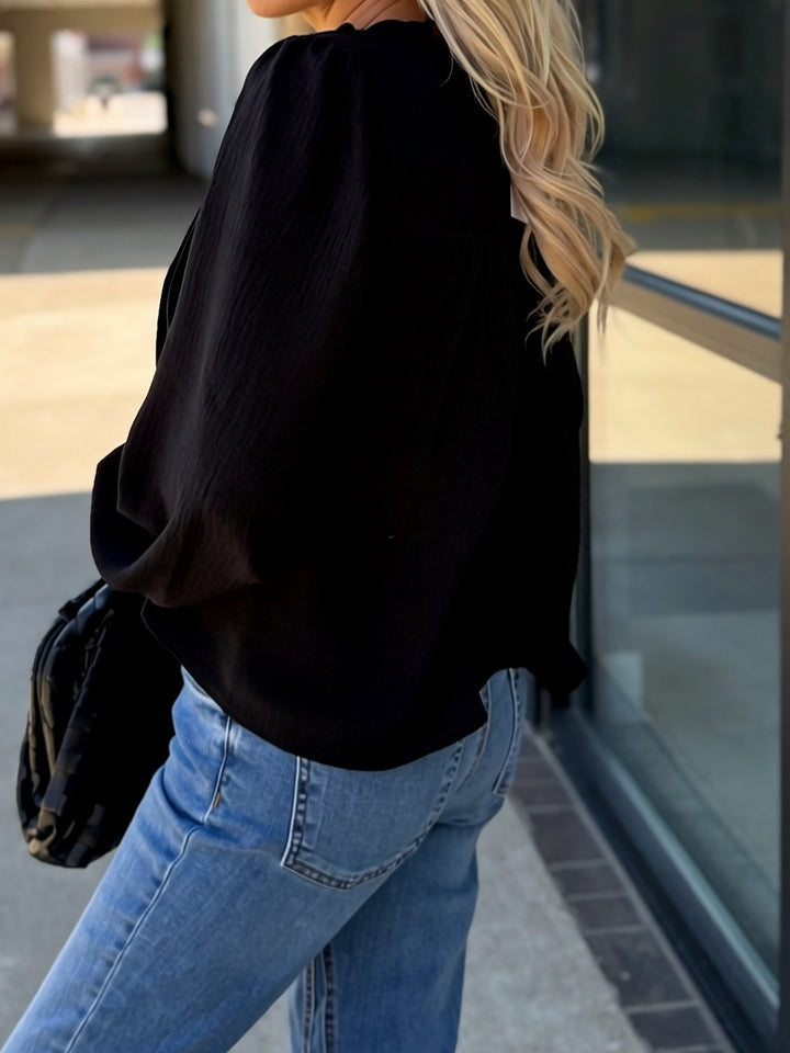 Lillian Ruffle Top - Black