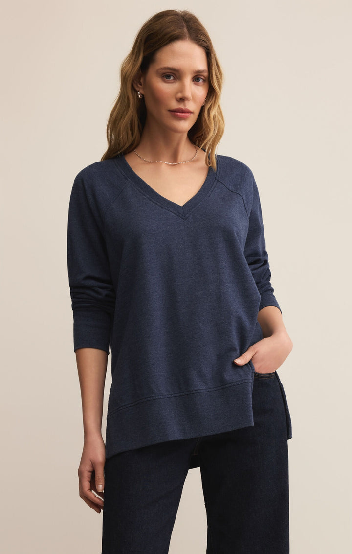 Weekender V Neck- Blue Sapphire