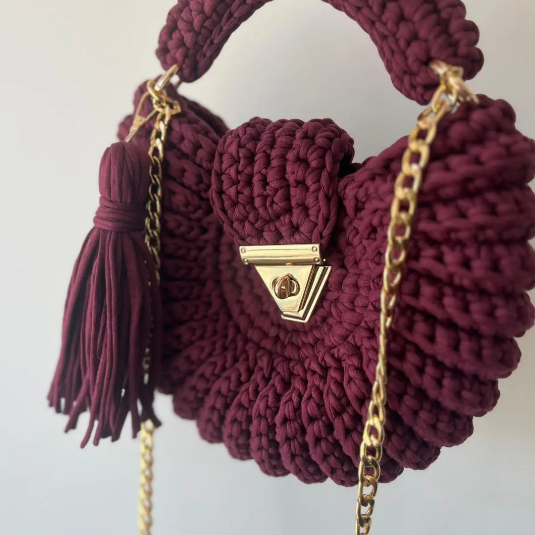 Dedra Crochet Bag- Burgundy