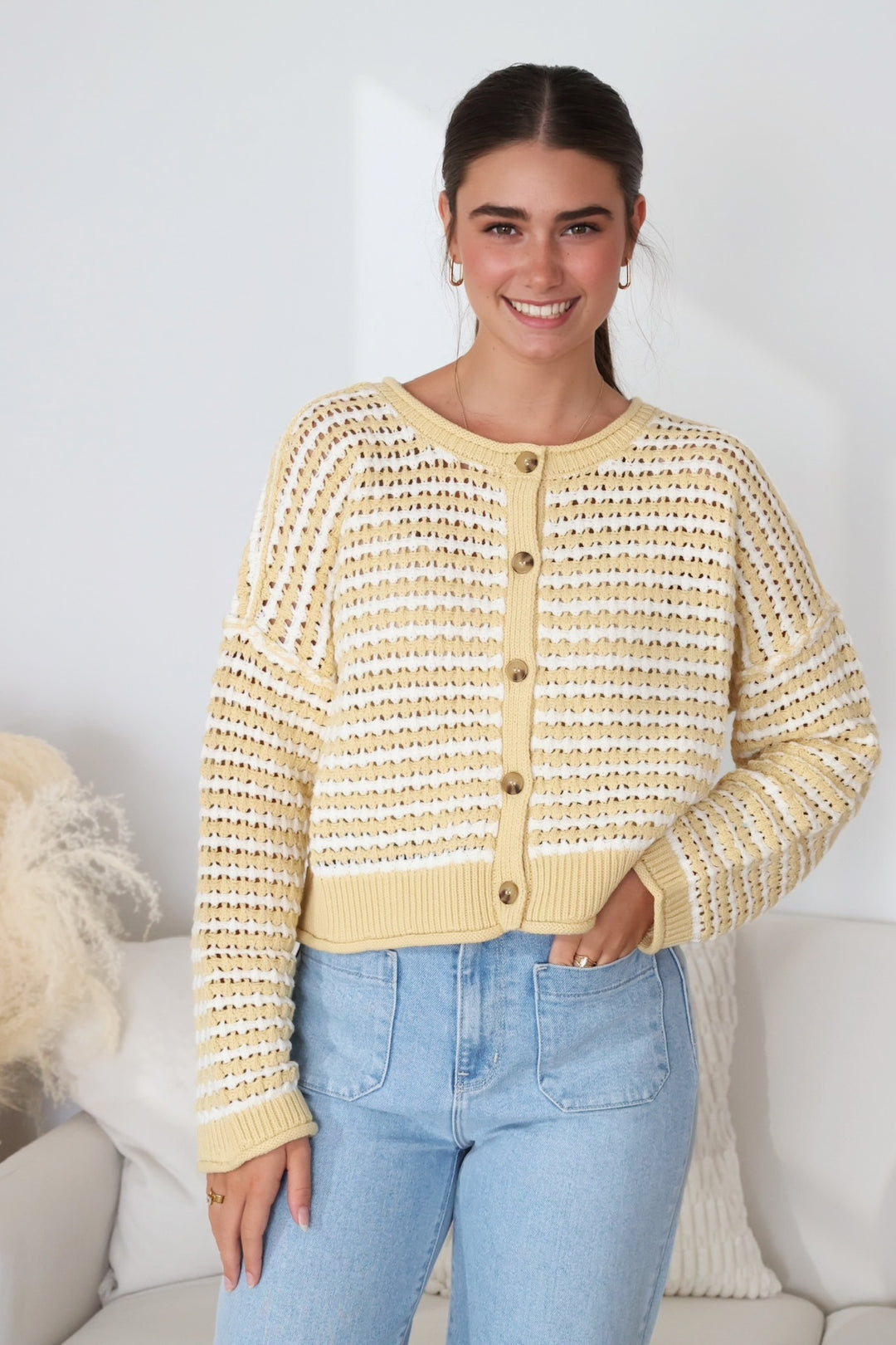 L/S Vienna Cardigan- Yellow
