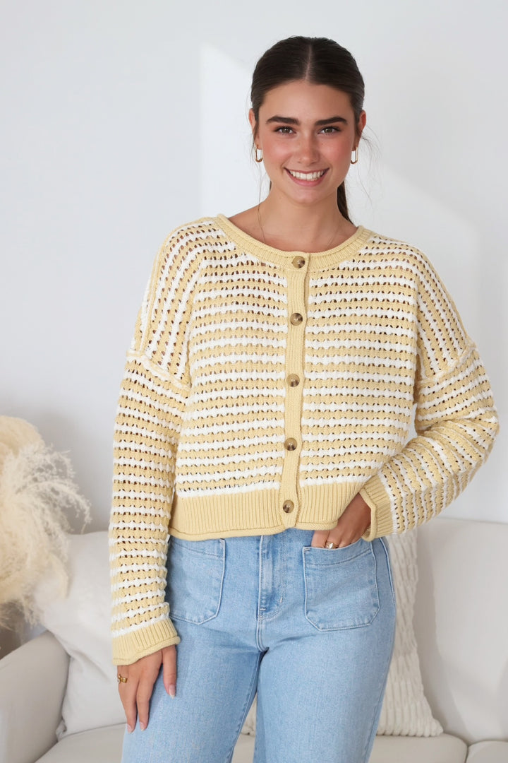 L/S Vienna Cardigan- Yellow