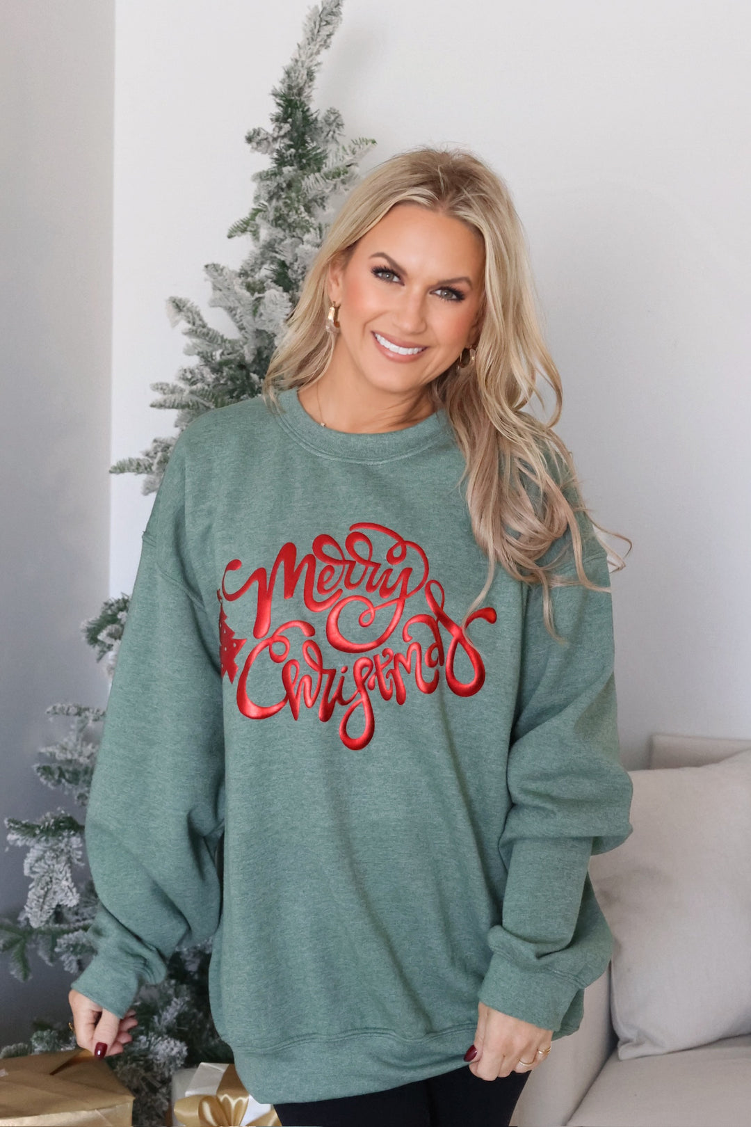 Metallic Merry Christmas Sweatshirt