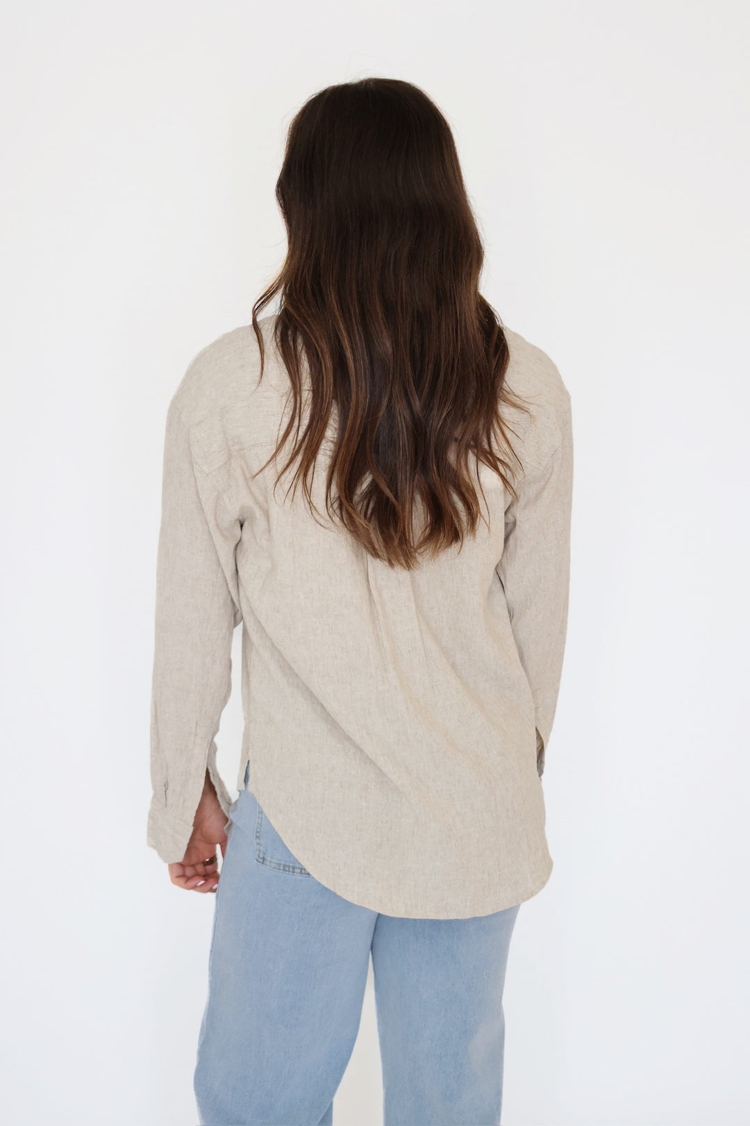 Alfie Linen Button Up - Flax