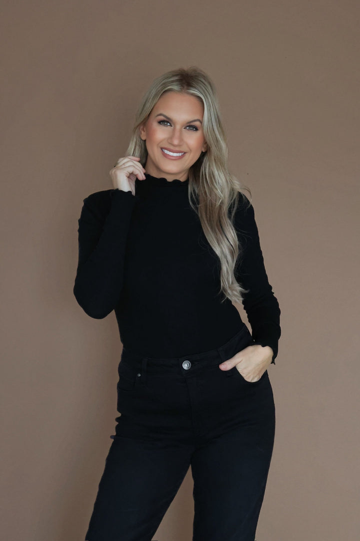 Jude Mockneck Top -Black