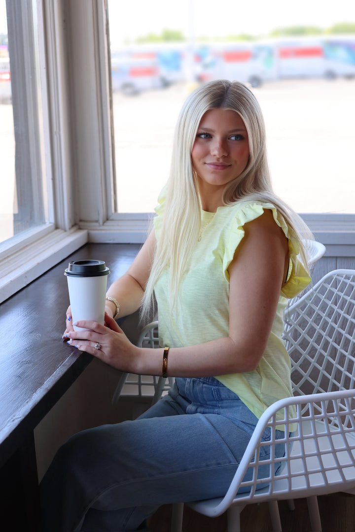 North Ruffle Tank- Yellow