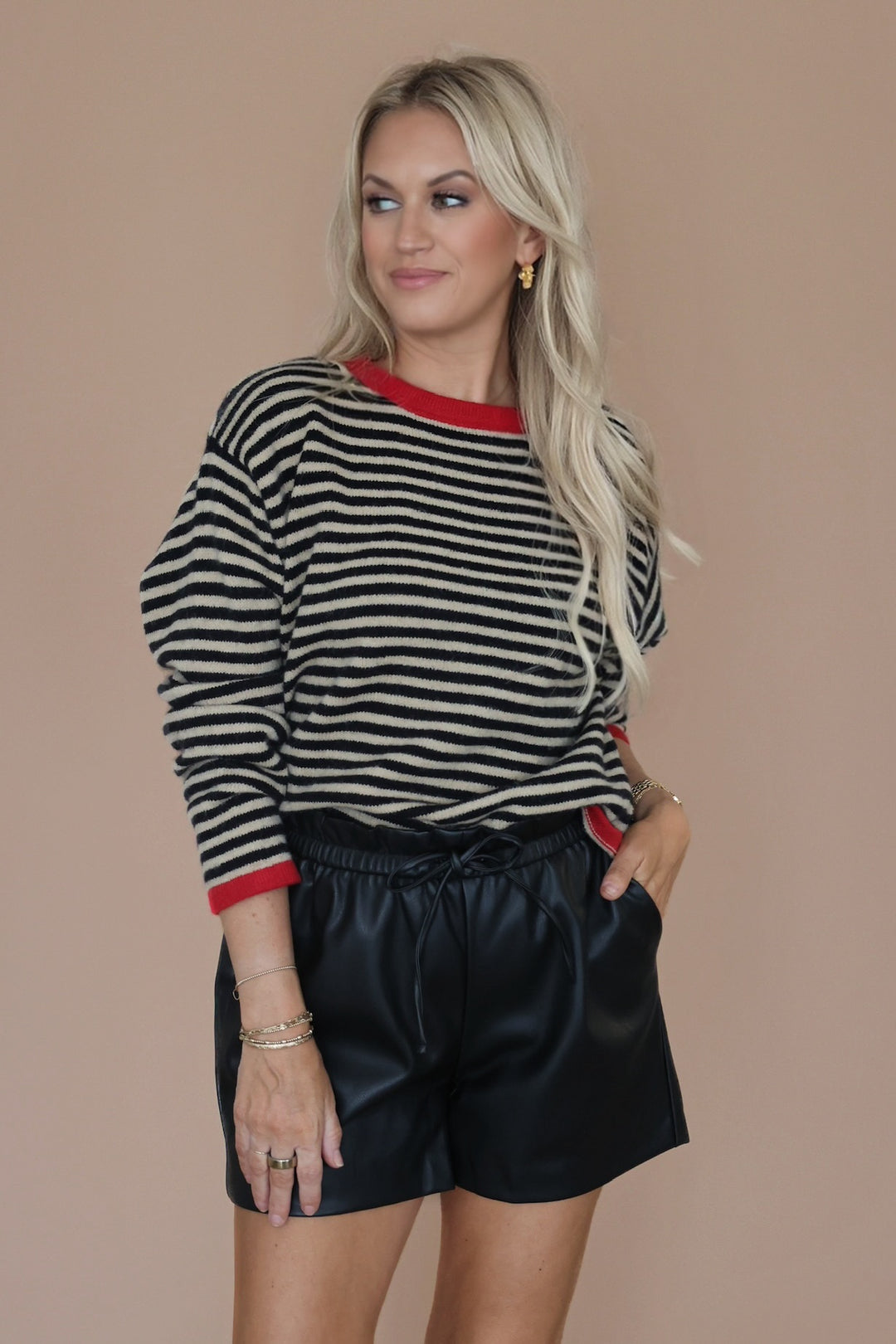 Follow Me Around Shorts- Black