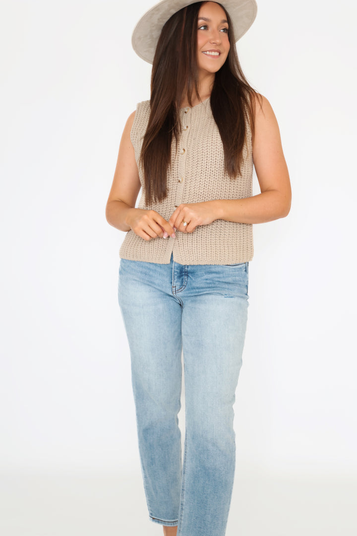 Lyla Button Sweater Tank