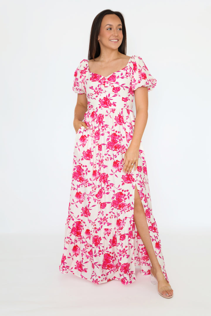 Anna Puff Sleeve Maxi Dress