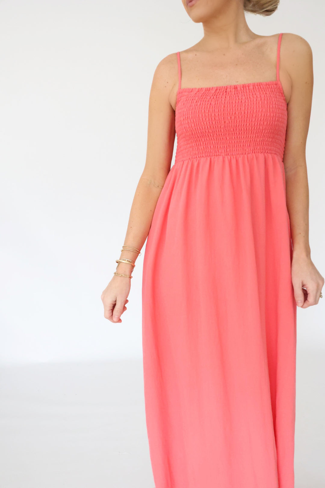 Beachside Midi Dress - Sunset Pink