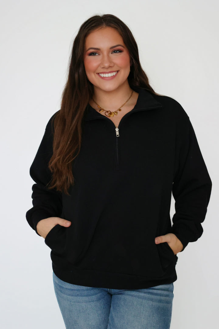 Active Pocket Sweatshirt- Black