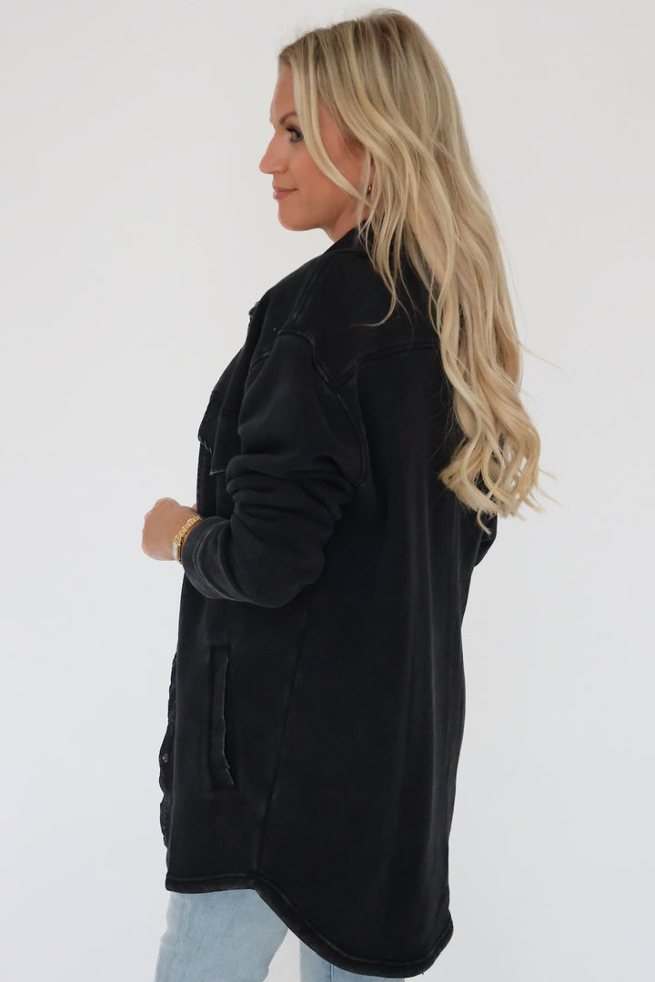 In A Snap Shacket- Black