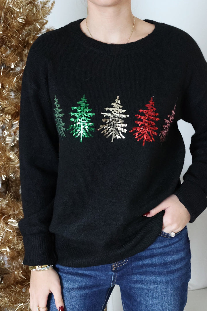 Christmas Tree Sequin Sweater