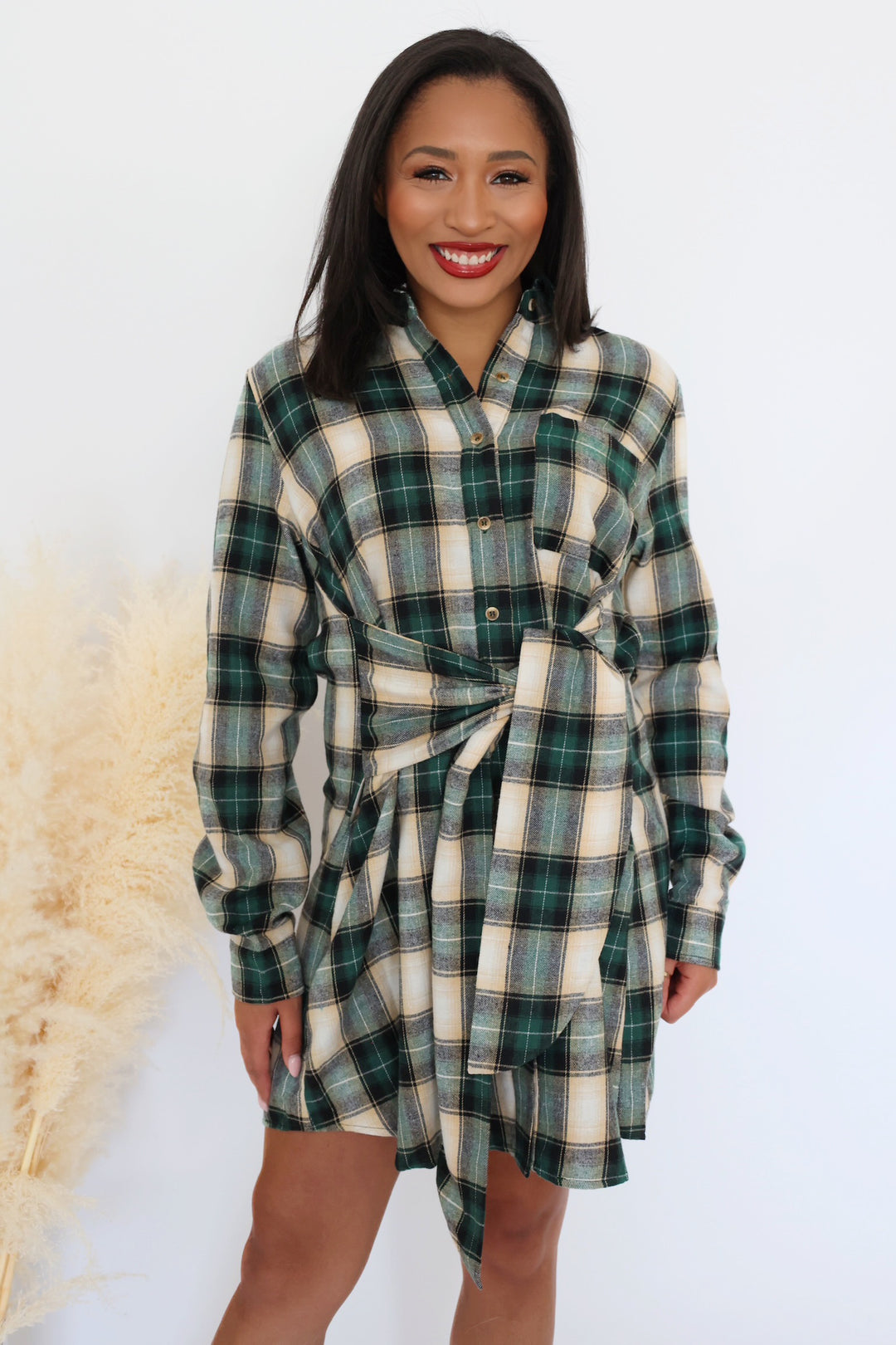 Ivy Plaid Shirt Dress