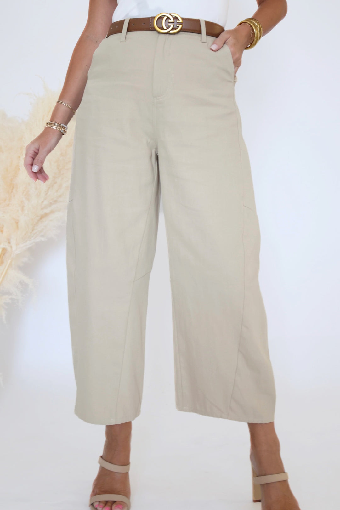 Leelah Pant - Light Taupe- Final Sale