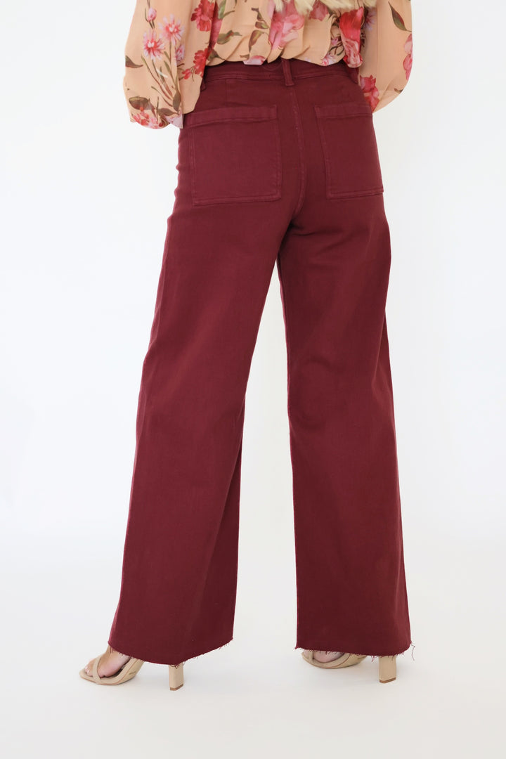 Cassidy Straight Leg Jean- Maroon