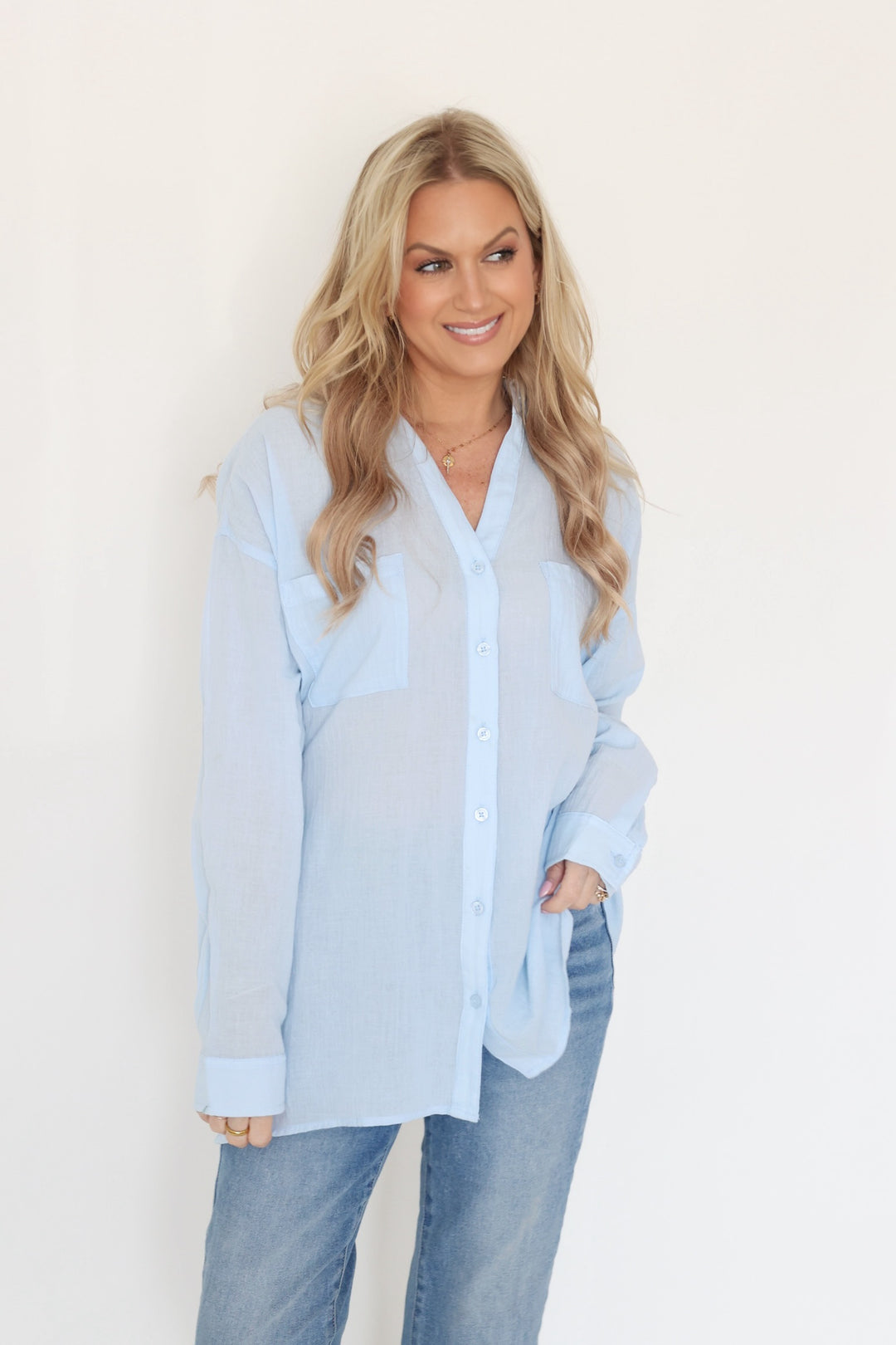 Closet Cotton Shirt- Sky Blue