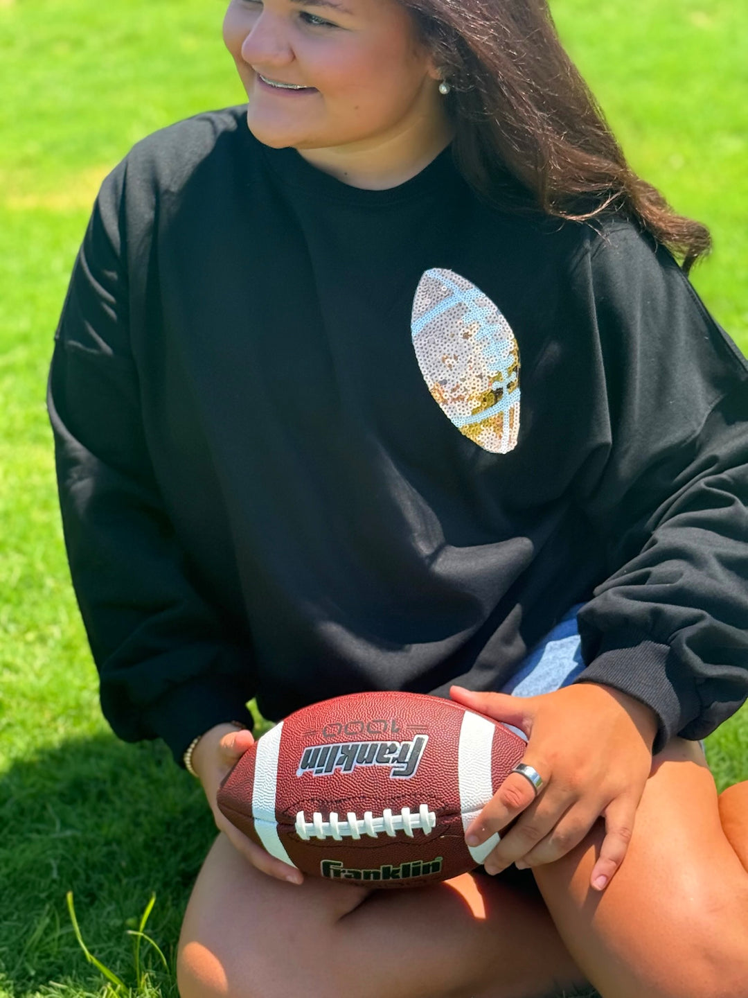 Spangle Game Day Top- Black