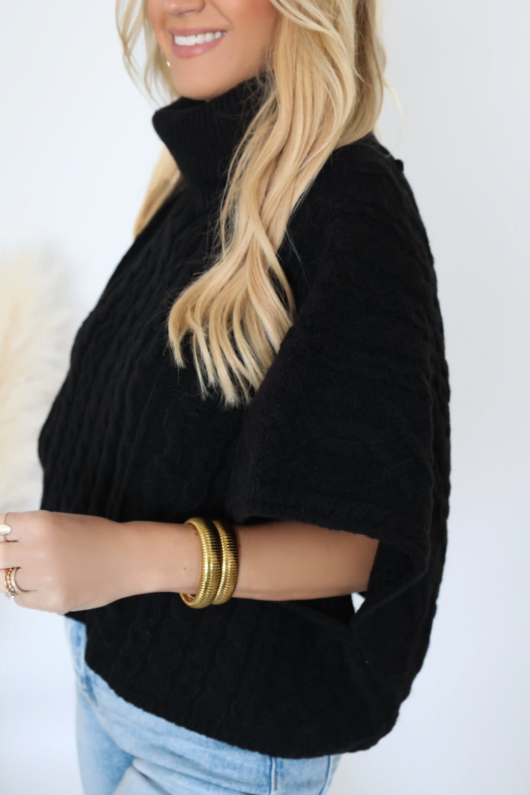 Cameron Sweater Poncho - Black (FINAL SALE)