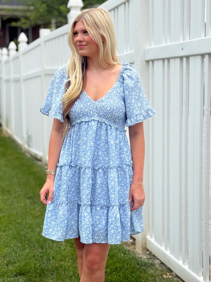 Emma Dress- Blue Floral