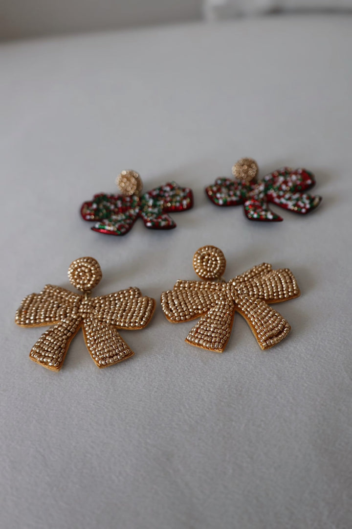 Merry Ribbon Beaded Earrings