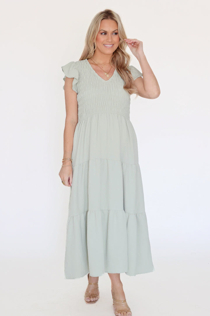 Robin Midi Dress- Sage
