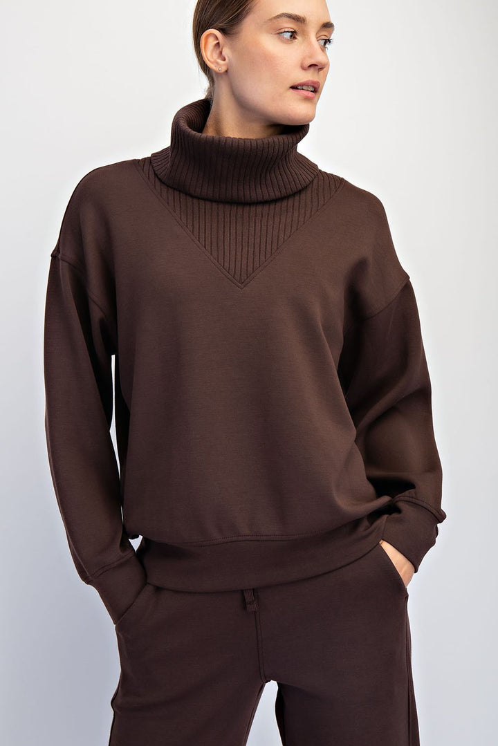 Scuba Luxe Turtleneck- Espresso