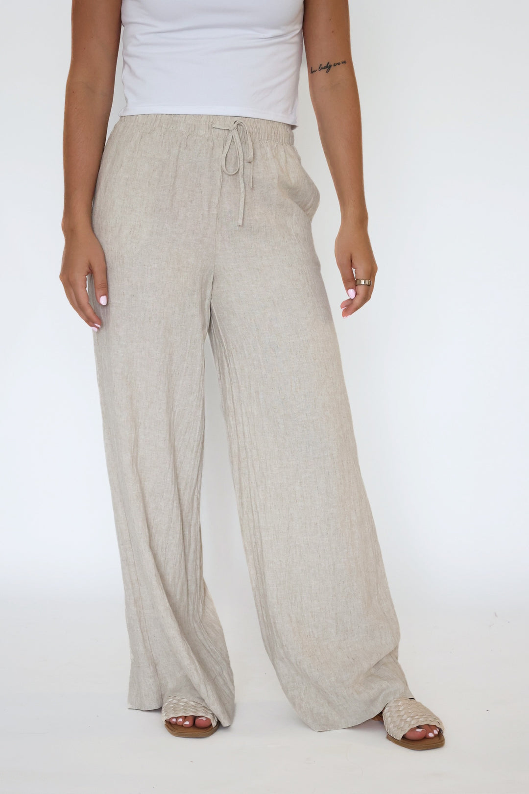 Henri Linen Pant - Flax