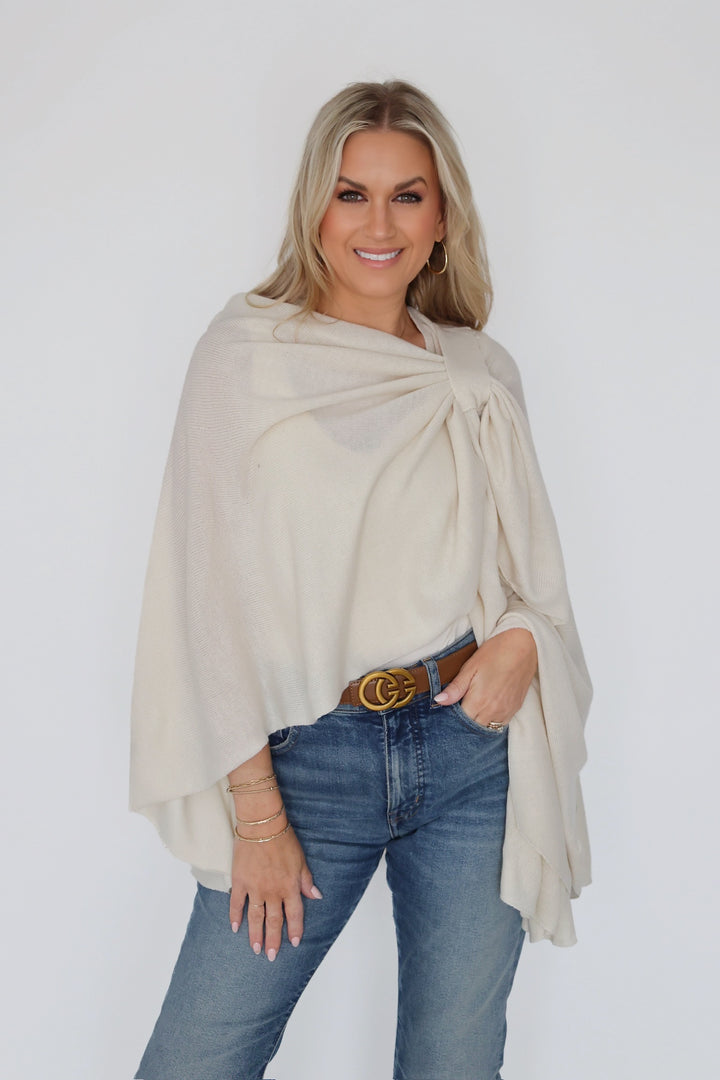 Kiara Pull Thru Wrap- Ivory