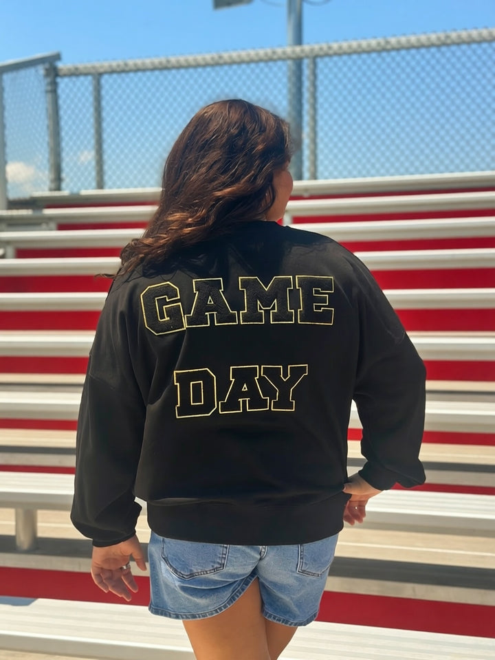 Spangle Game Day Top- Black