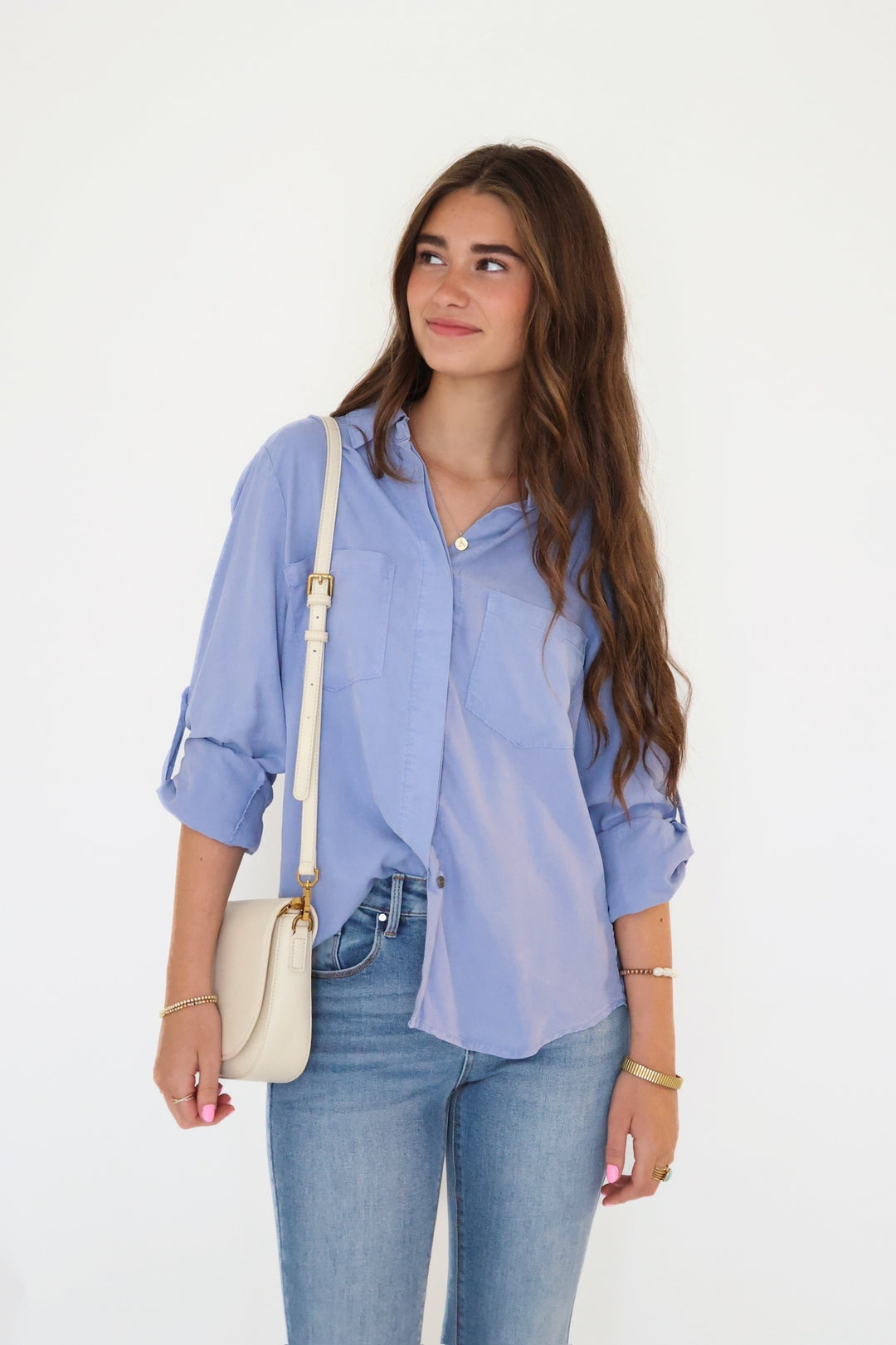 Elise Tencel Top- Blueberry