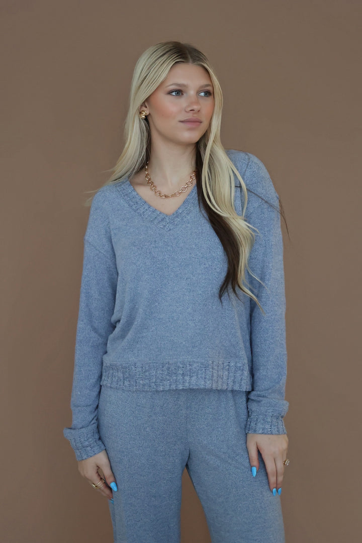 Courtney Top- Blue Velvet