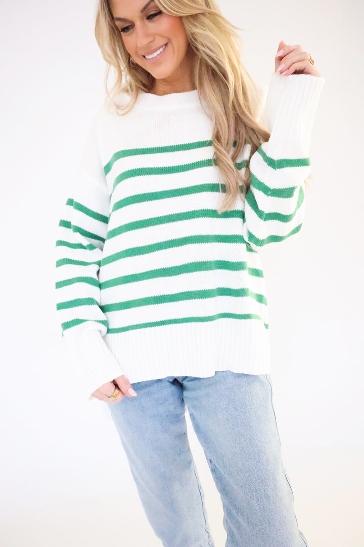 Bowen Sweater - White/Green