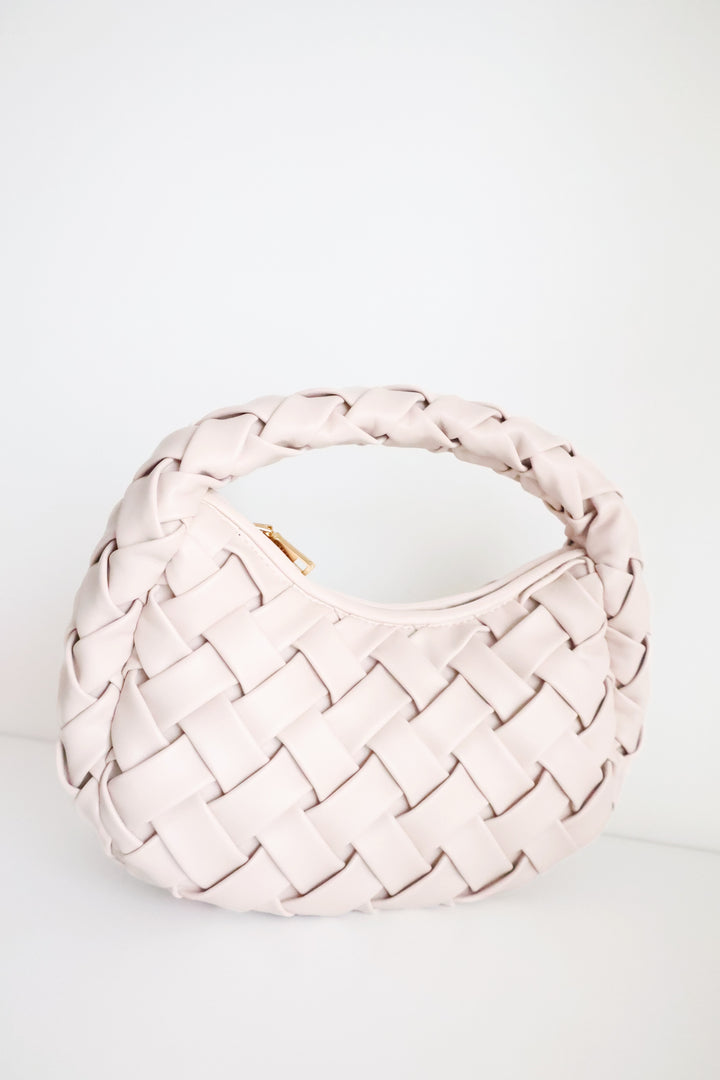 Noreen Woven Clutch - Oatmilk