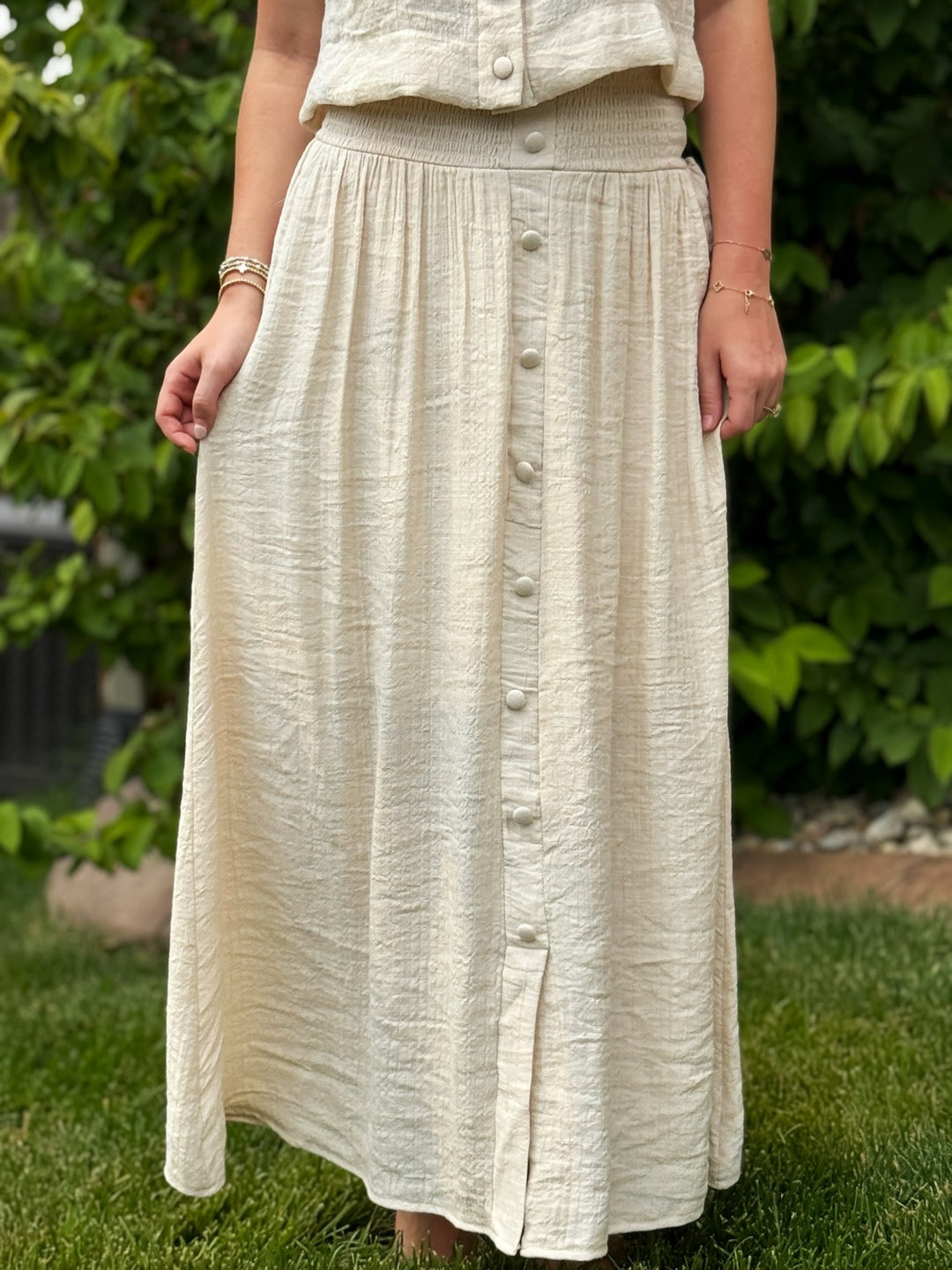 Sally Button Skirt