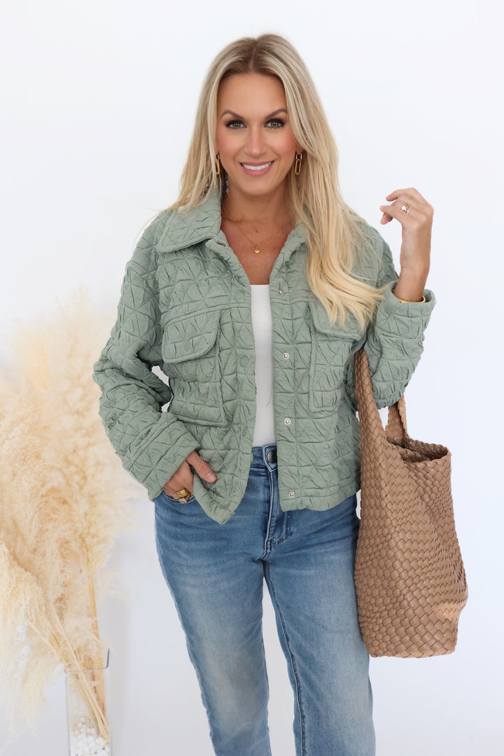 Jonas Quilted Jacket - Light Olive