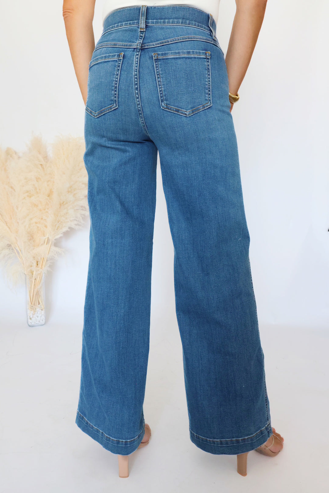 SPANX Seamed Front Wide Leg Jeans