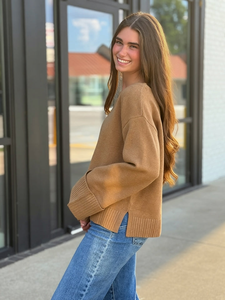 Just My Type Sweater- Mocha