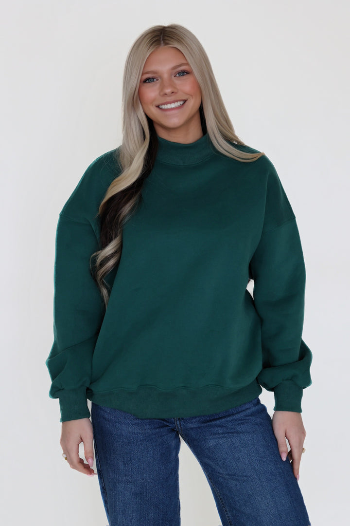 Buyer Mock Neck Sweatshirt- Green