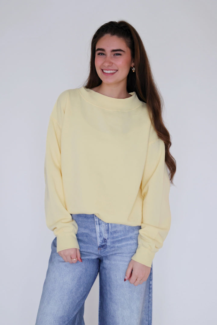 Fleece Mockneck- Yellow