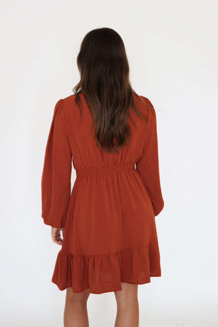 Spice Mini Dress- Cinnamon