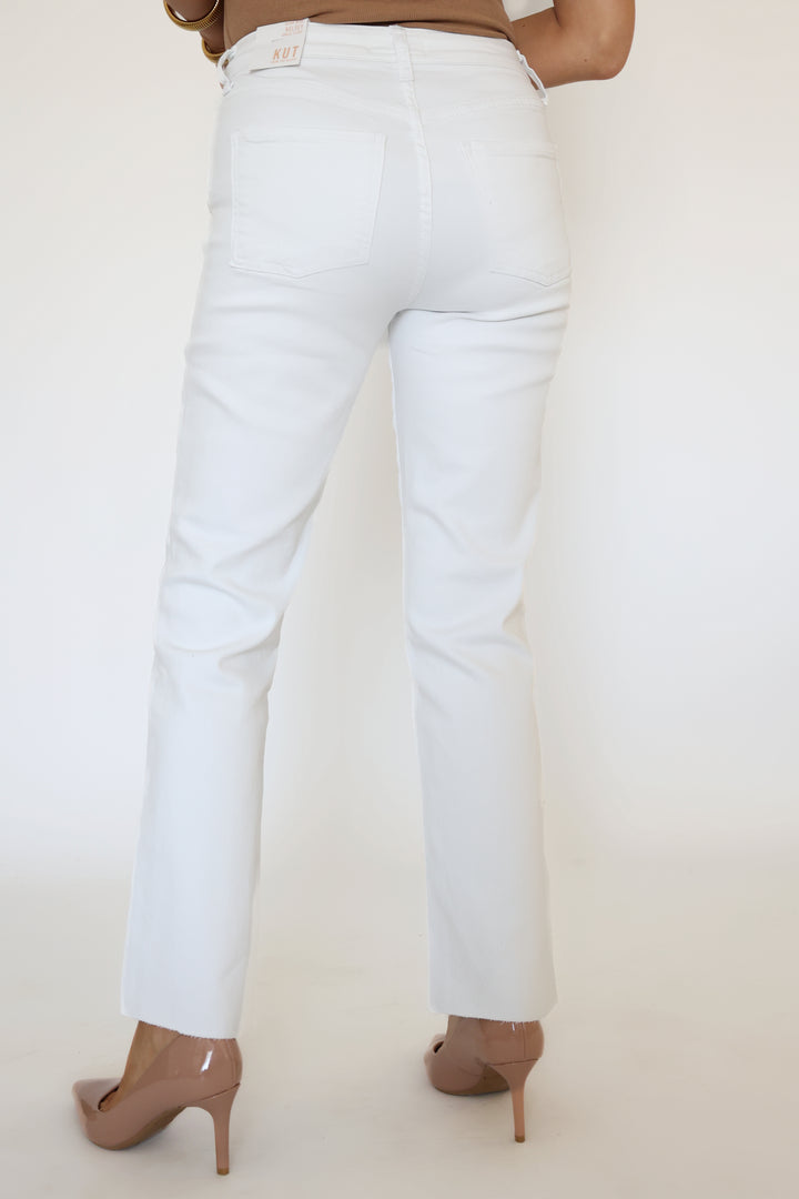 Kelsey High Rise Ankle Flare Jeans -Optic White