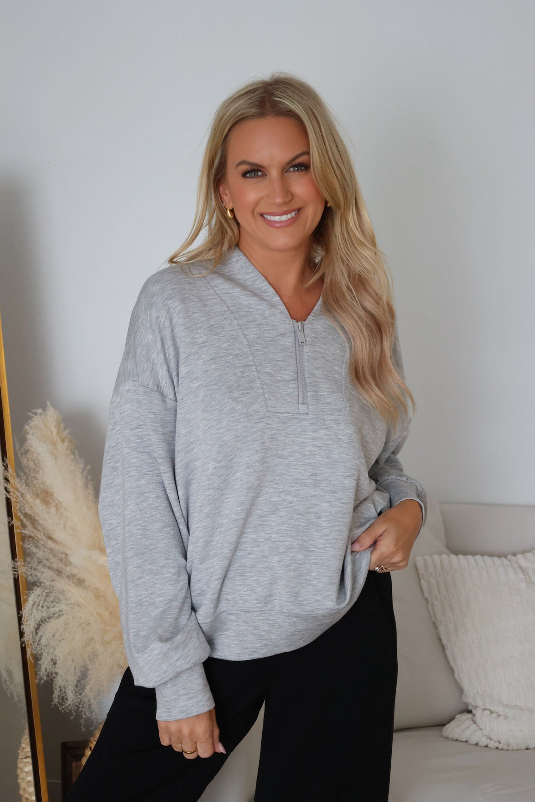 Royce Scuba Half Zip- Heather Grey