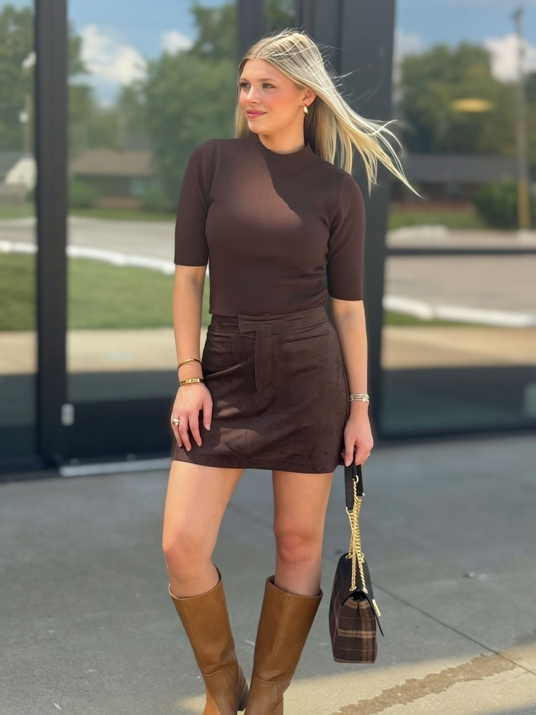 Perri Suede Mini Skirt