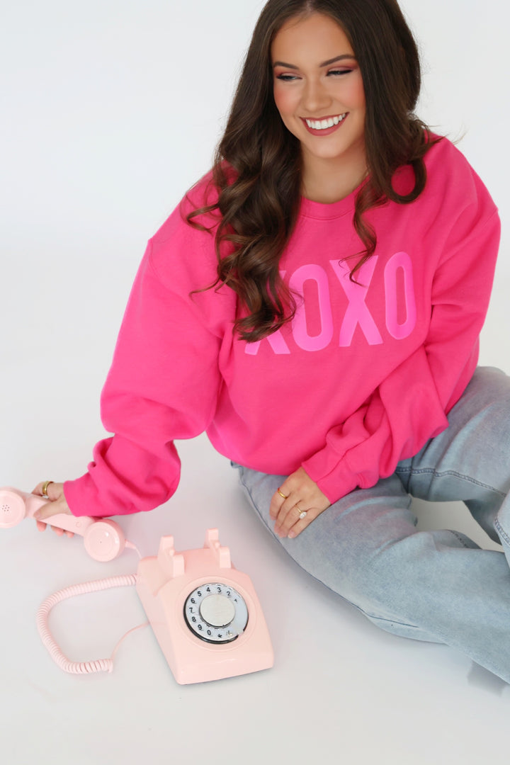 XOXO Pink Puff Sweatshirt