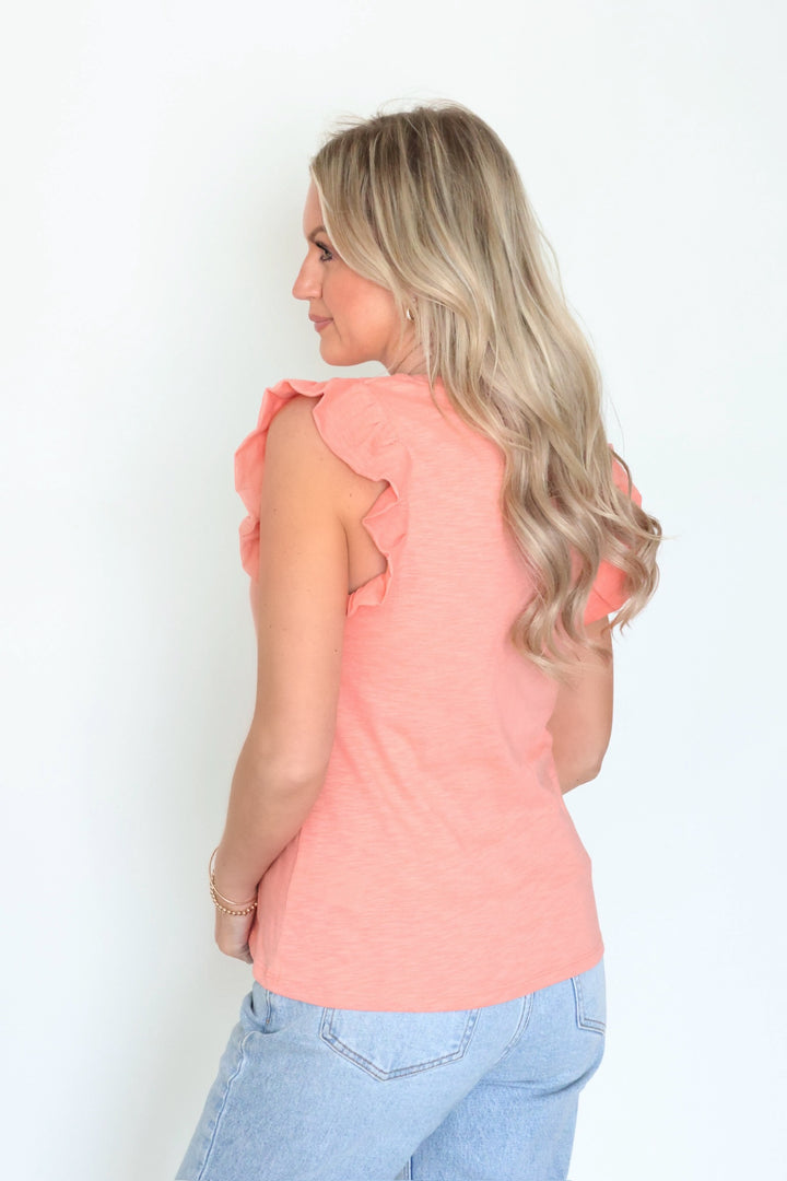 North Ruffle Tank- Terracotta