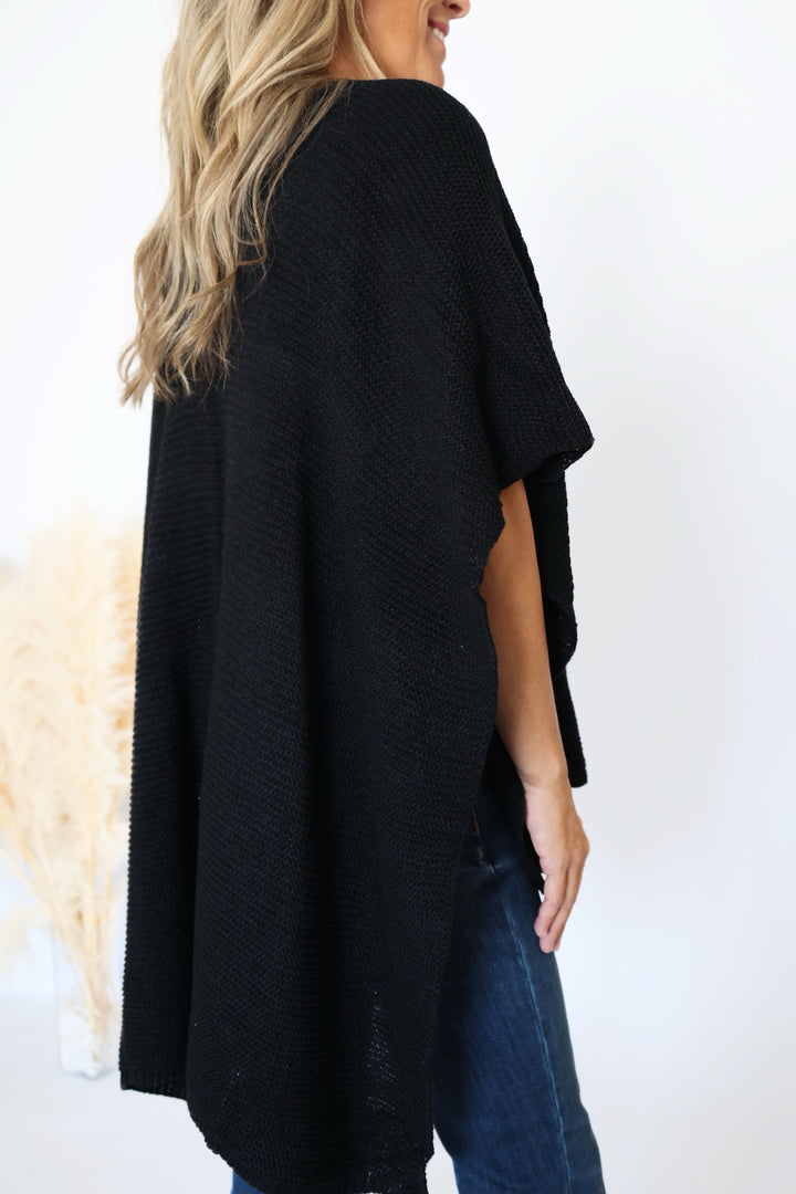 Lydia Pull Through Cardi Wrap - Black