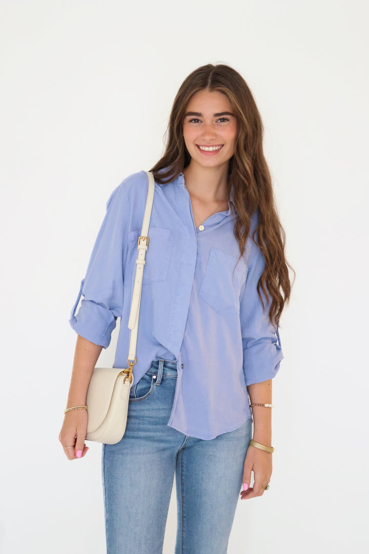 Elise Tencel Top- Blueberry