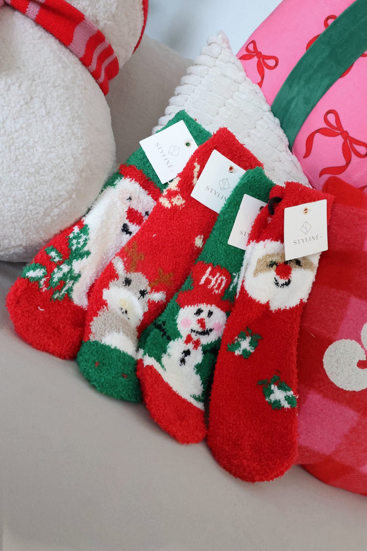 Fuzzy Christmas Socks